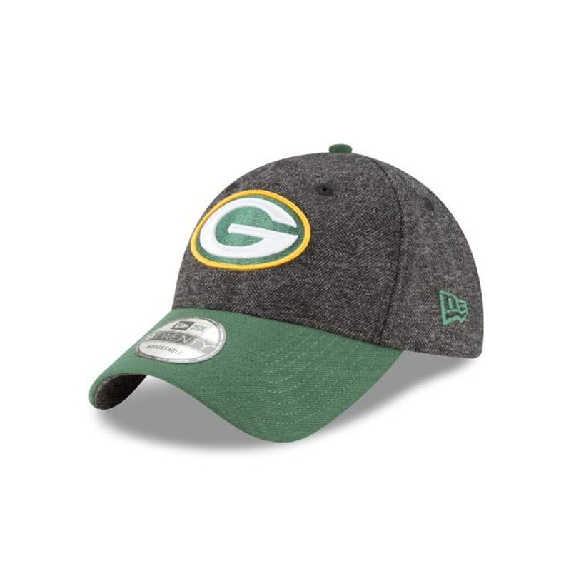 NFL Green Bay Packers Tweed Turn 9Twenty Adjustable (GHQ2321) - Grey New Era Caps